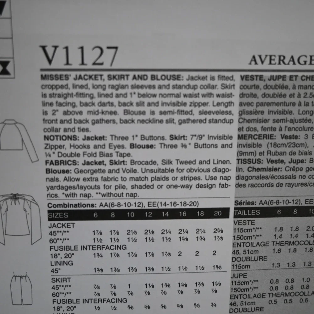 Platinum Vogue 1127 Sewing Pattern Misses 14-20 Uncut Factory Folded - Picture 4 of 6